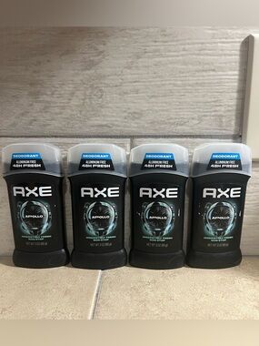 Lot of 4 AXE Apollo Aluminum Free Deodorant Stick 3 oz Each NEW